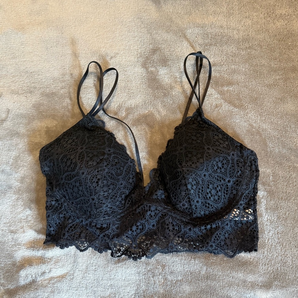 Auden Black Floral Lace Bralette